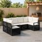 Preview: ARDEBO.de - Gartensofa-set 6 stk. 6-Sitzanzahl Schwarz Poly-Rattan