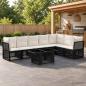 Preview: ARDEBO.de - Gartensofa-set 8 stk. Schwarz Poly-Rattan