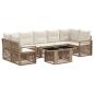 Preview: Gartensofa-set 8 stk. Beige und Cremeweiß Poly-Rattan