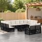 Preview: ARDEBO.de - Gartensofa-set 13 stk. Schwarz und Cremeweiß Poly-Rattan