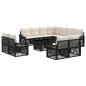 Preview: Gartensofa-set 12 stk. Schwarz und Cremeweiß Poly-Rattan