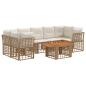 Preview: Gartensofa-set 8 stk. Natürlich und Cremweiß Poly-Rattan