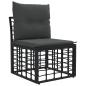 Preview: Gartensofa-set 5 stk. Schwarz und Dunkelgrau Poly-Rattan