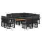 Preview: Gartensofa-set 12 stk. Schwarz und Dunkelgrau Poly-Rattan