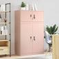 Preview: ARDEBO.de - Aufbewahrungsschrank 2 stk. Rosa 90 x 40 x 145 cm Stahl