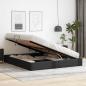 Preview: Ottoman Bettgestell Schwarz 160 x 200 cm Kunstleder