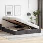 Preview: Ottoman Bettgestell mit Speicher Grau 180 x 200 cm Kunstleder