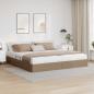 Preview: ARDEBO.de - Ottoman Bettgestell Cappuccino 200 x 200 cm Kunstleder