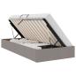 Preview: Ottoman Bettgestell mit Speicher Taupe 90 x 190 cm Stoff