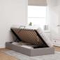 Preview: Ottoman Bettgestell mit Speicher Taupe 90 x 190 cm Stoff