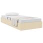 Preview: Ottoman Bettgestell mit Speicher Creme 90 x 200 cm Stoff