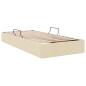 Preview: Ottoman Bettgestell mit Speicher Creme 90 x 200 cm Stoff