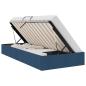 Preview: Ottoman Bettgestell mit Speicher Blau 90 x 200 cm Stoff