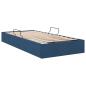 Preview: Ottoman Bettgestell mit Speicher Blau 90 x 200 cm Stoff