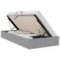 Preview: Ottoman Bettgestell mit Speicher Hellgrau 100 x 200 cm Stoff