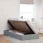 Preview: Ottoman Bettgestell mit Speicher Hellgrau 100 x 200 cm Stoff