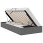 Preview: Ottoman Bettgestell mit Speicher Dunkelgrau 100 x 200 cm Stoff