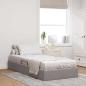 Preview: ARDEBO.de - Ottoman Bettgestell mit Speicher Taupe 100 x 200 cm Stoff