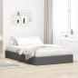 Preview: ARDEBO.de - Ottoman Bettgestell mit Speicher Dunkelgrau 120 x 200 cm Stoff
