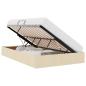 Preview: Ottoman Bettgestell mit Speicher Creme 120 x 200 cm Stoff
