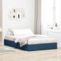 Preview: ARDEBO.de - Ottoman Bettgestell mit Speicher Blau 120 x 200 cm Stoff