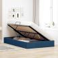 Preview: Ottoman Bettgestell mit Speicher Blau 120 x 200 cm Stoff