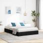 Preview: ARDEBO.de - Ottoman Bettgestell mit Speicher Schwarz 140 x 190 cm Stoff