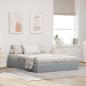 Preview: ARDEBO.de - Ottoman Bettgestell mit Speicher Hellgrau 140 x 200 cm Stoff