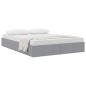 Preview: Ottoman Bettgestell mit Speicher Hellgrau 140 x 200 cm Stoff