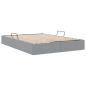 Preview: Ottoman Bettgestell mit Speicher Hellgrau 140 x 200 cm Stoff