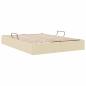 Preview: Ottoman Bettgestell mit Speicher Creme 140 x 200 cm Stoff