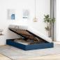 Preview: Ottoman Bettgestell mit Speicher Blau 140 x 200 cm Stoff