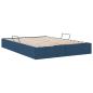 Preview: Ottoman Bettgestell mit Speicher Blau 140 x 200 cm Stoff