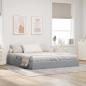 Preview: ARDEBO.de - Ottoman Bettgestell mit Speicher Hellgrau 160 x 200 cm Stoff
