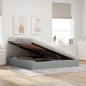 Preview: Ottoman Bettgestell mit Speicher Hellgrau 160 x 200 cm Stoff