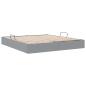 Preview: Ottoman Bettgestell mit Speicher Hellgrau 160 x 200 cm Stoff