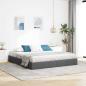 Preview: ARDEBO.de - Ottoman Bettgestell mit Speicher Dunkelgrau 160 x 200 cm Stoff