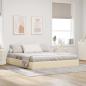 Preview: ARDEBO.de - Ottoman Bettgestell mit Speicher Creme 160 x 200 cm Stoff