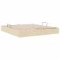 Preview: Ottoman Bettgestell mit Speicher Creme 160 x 200 cm Stoff