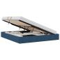 Preview: Ottoman Bettgestell mit Speicher Blau 160 x 200 cm Stoff