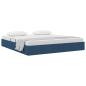 Preview: Ottoman Bettgestell mit Speicher Blau 160 x 200 cm Stoff
