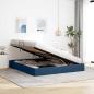 Preview: Ottoman Bettgestell mit Speicher Blau 160 x 200 cm Stoff