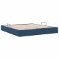 Preview: Ottoman Bettgestell mit Speicher Blau 160 x 200 cm Stoff
