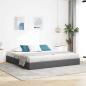 Preview: ARDEBO.de - Ottoman Bettgestell mit Speicher Dunkelgrau 200 x 200 cm Stoff