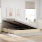 Preview: Ottoman Bettgestell mit Speicher Creme 200 x 200 cm Stoff
