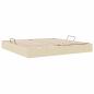 Preview: Ottoman Bettgestell mit Speicher Creme 200 x 200 cm Stoff