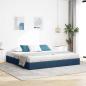 Preview: ARDEBO.de - Ottoman Bettgestell mit Speicher Blau 200 x 200 cm Stoff