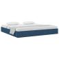Preview: Ottoman Bettgestell mit Speicher Blau 200 x 200 cm Stoff