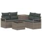 Preview: Sofa Set 6 stk. Grau und Dunkelgrau Polyrattan und Stahl