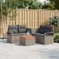 Preview: ARDEBO.de - Sofa Set 6 stk. Grau und Dunkelgrau Polyrattan und Stahl